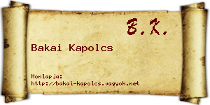 Bakai Kapolcs névjegykártya